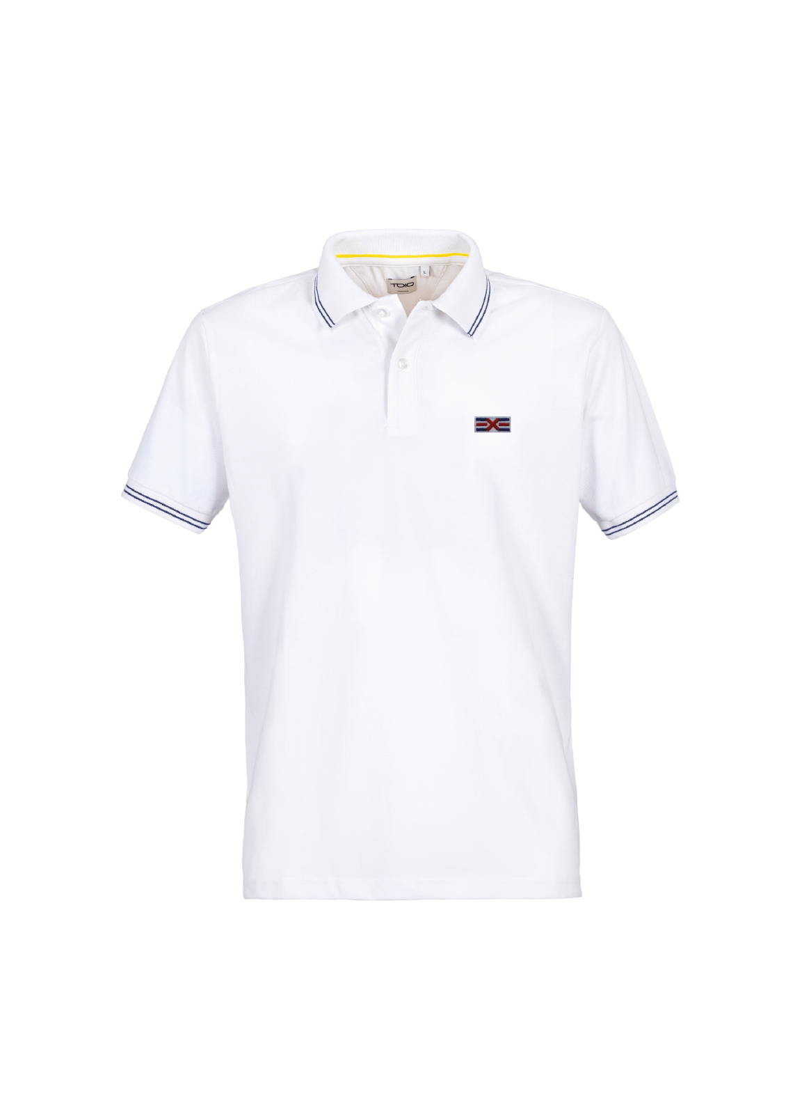 BAY POLO SHIRT.OPTICAL WHITE.BLUE MONTECARLO